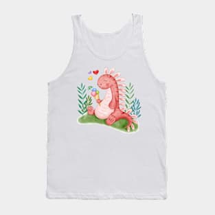 Baby Dinosaur Watercolor Tank Top